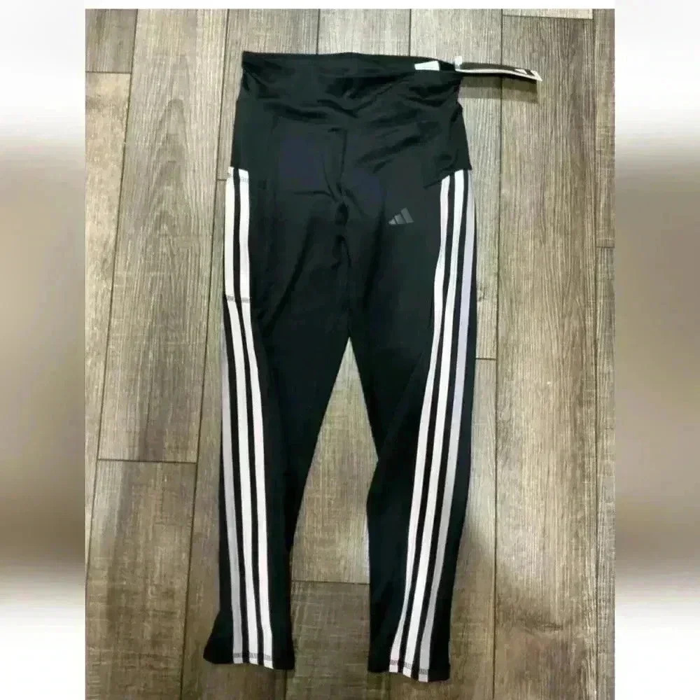 NEW adidas Girls' Super Star Tight Legging Black/PASTAL PINK Size XL (16)